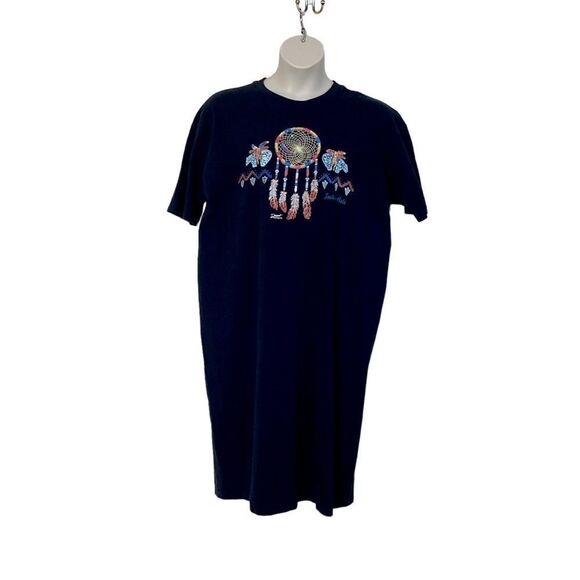 Vtg Desert Impressions Jackson Hole Native American Design T-Shirt Dress Sz XL - Picture 2 of 10